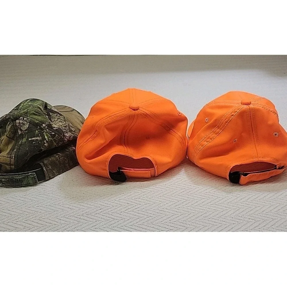 Mossy Oak Realtree Cabela's Hat Lot 3‎ Camo Blaze Orange Hunting Caps